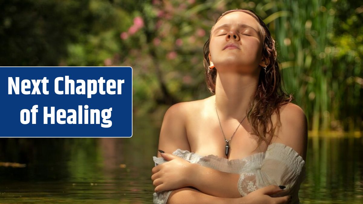 Beautiful young woman with white dress near stream of water.